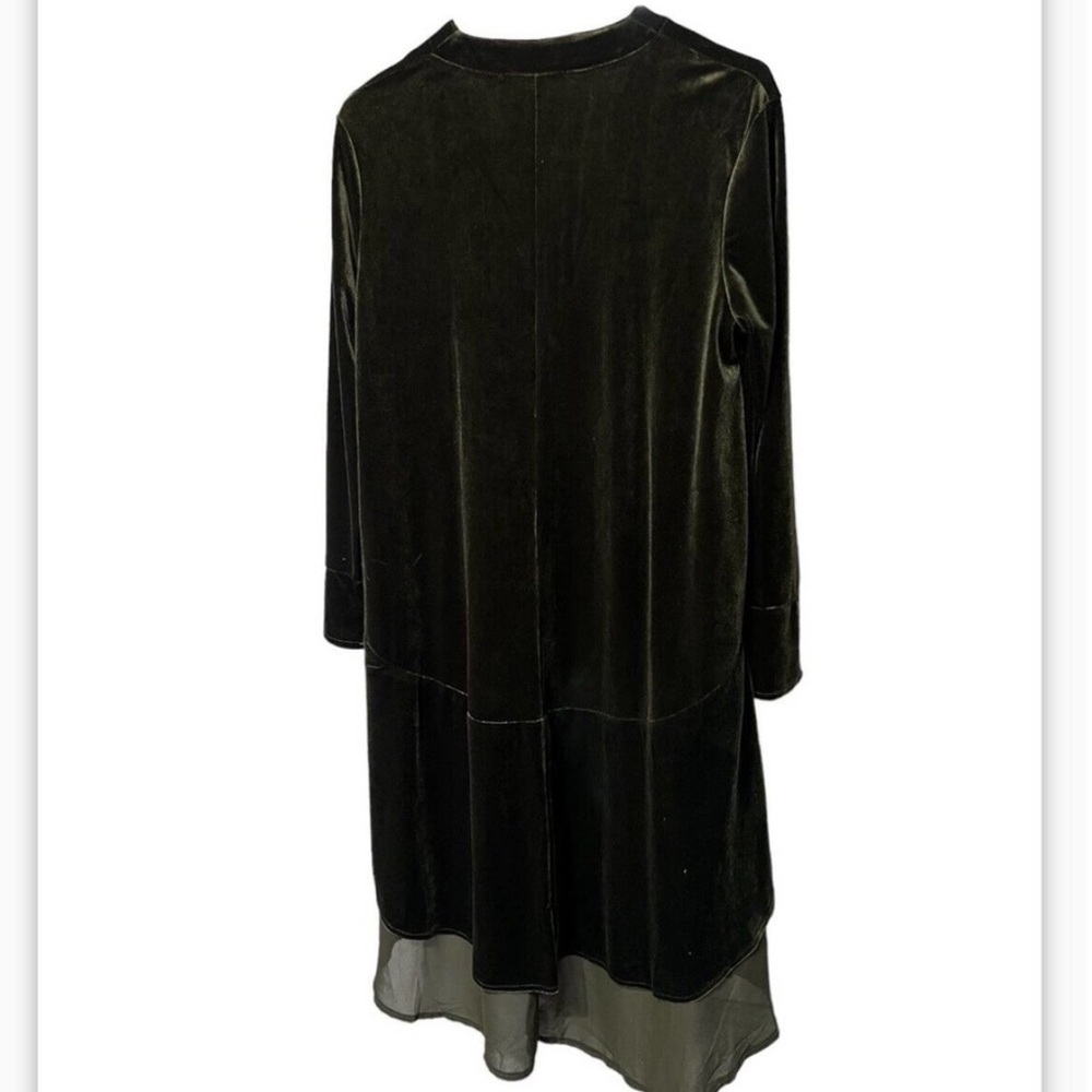 R. VIVIMOS Green Velvet
Layered Chiffon Long open front
Cocktail Jacket M Boho,S - Picture 4 of 12